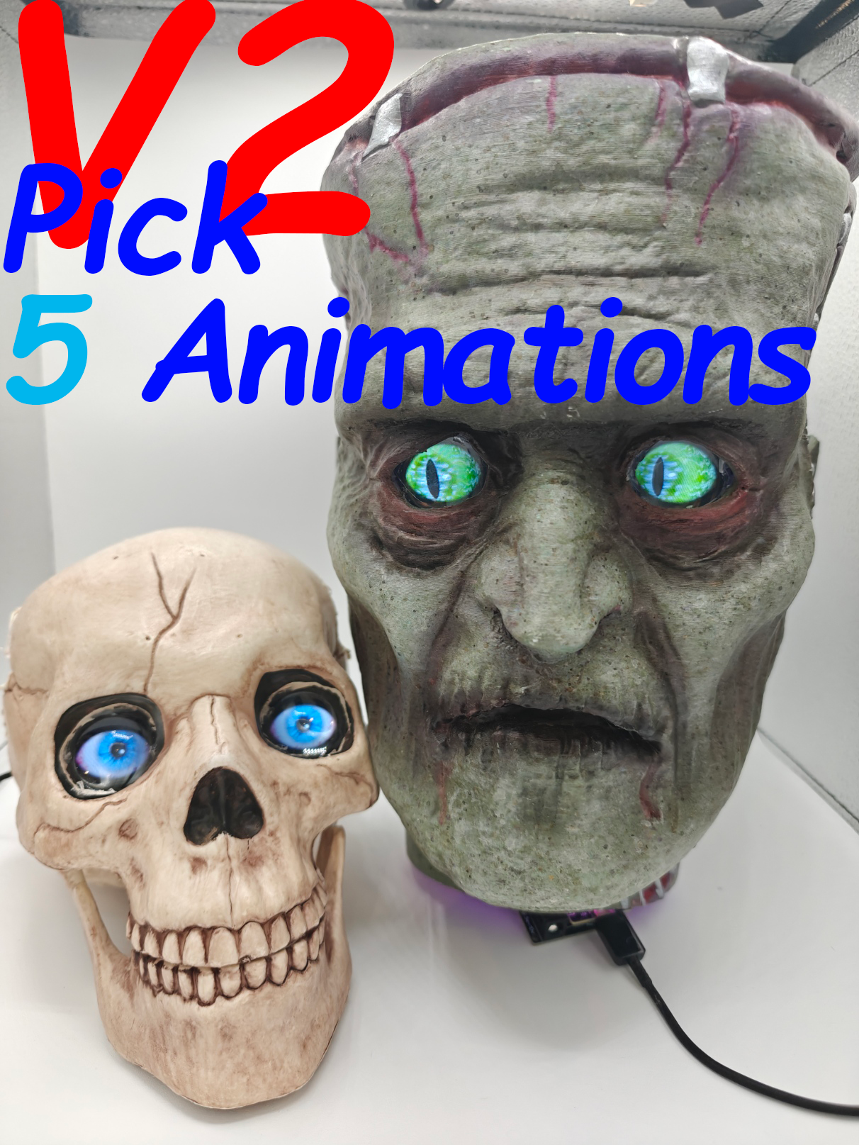 Digital Eyes Kit - V2 (35.7mm LCD) for DIY, Halloween, Custom Props, Cars, Robots or ART