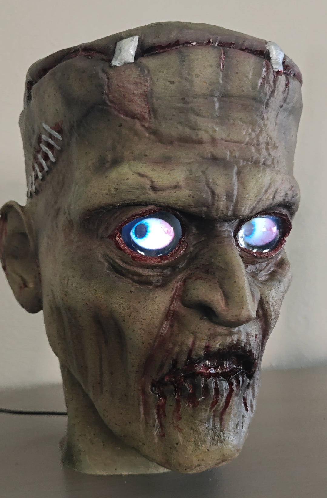 Frankenstein Head Bust with DIGITAL EYES Kit included