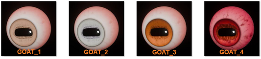 4 new GOAT eye animations for Halloween props — GOAT_1 Pale Demon, GOAT_2 Ghost Goat, GOAT_3 Alert Beast, GOAT_4 Blood Cult
