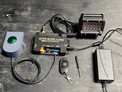 Scare Actor Helper Controller – Pre-Recorded Audio Trigger with Strobe Light, RF Remote & Relay | Haunted Attraction, Halloween Maze, Theme Park, Theater