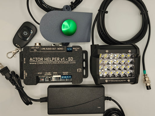 Actor Helper controller with 128mb SD LED lamp Push trigger button RF remote and Power Adapter