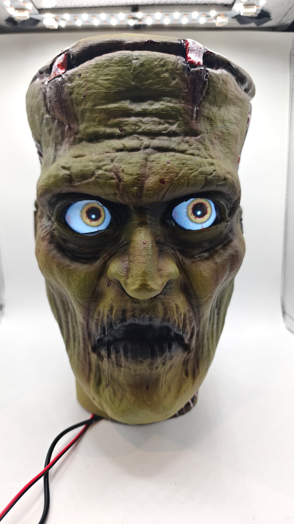 Bust 2 front view with powered digital eyes and airbrushed scar detailing.