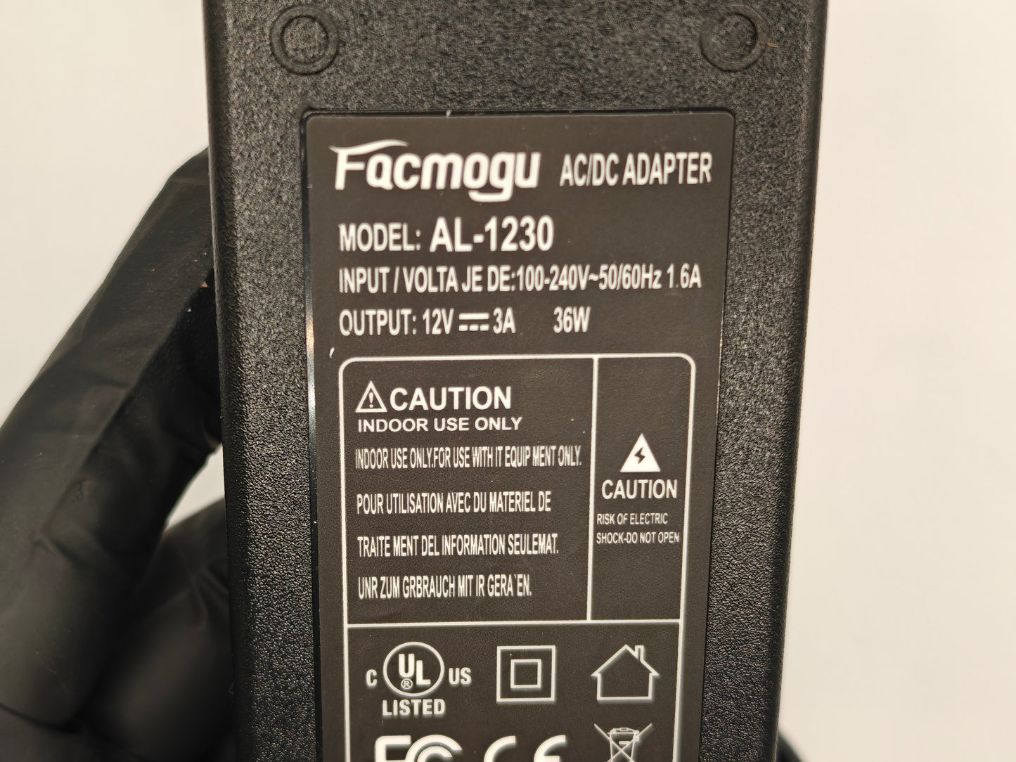 Power Adapter for Actor Helper 12v 3Amp from 100v to 240v 50-60 hz, will work all around the world