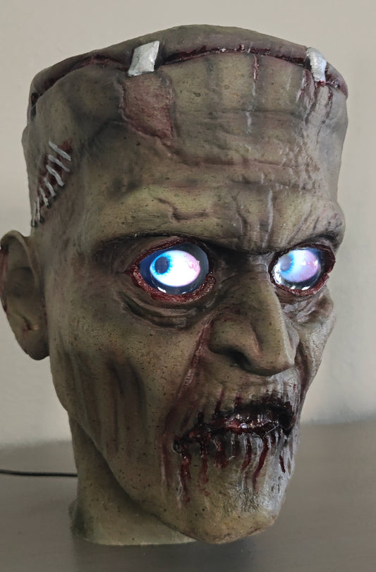 Frankenstein Head Bust with DIGITAL EYES Kit included