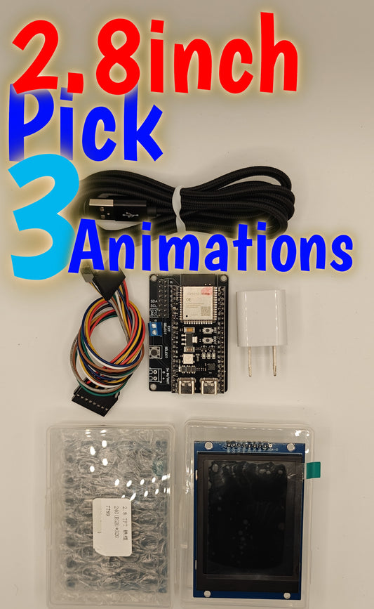 Digital Eyes Kit - 2.8inch LCD for DIY, Halloween, Ground Breaker Skeleton, Cars, Robots or ART