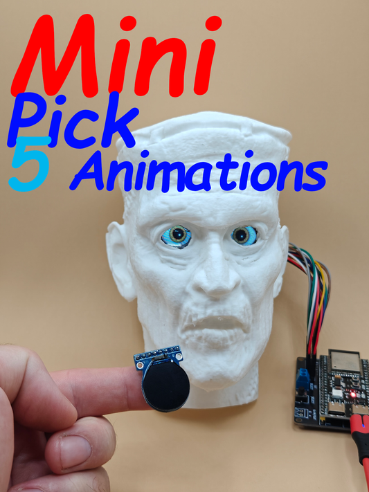 Digital Eyes Kit - Mini (20mm - 0.71in TFT) for DIY, Halloween, Custom Props, Cars, Robots or ART