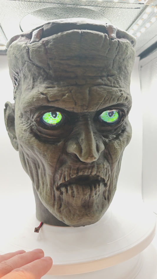 Frankenstein Head Bust with DIGITAL EYES Kit and Display Box included - 005