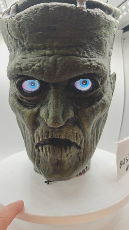 Frankenstein Head Bust with DIGITAL EYES Kit and Display Box included - 001