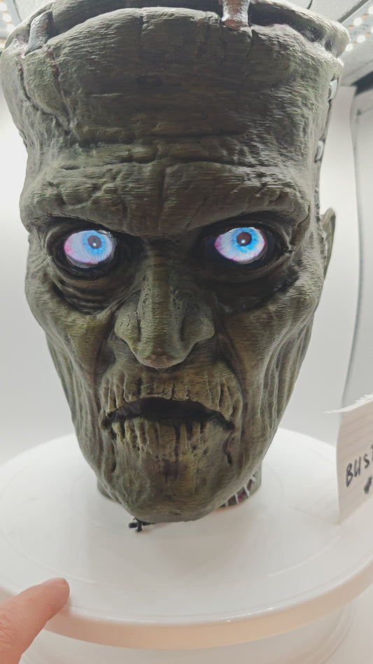Frankenstein Head Bust with DIGITAL EYES Kit and Display Box included - 001